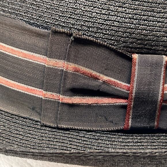 Vintage Dobbs Straw Fedora Hat Mens Size 6 1/2 Brown Ribbon Bow Hagedorn & Co - Picture 9 of 14